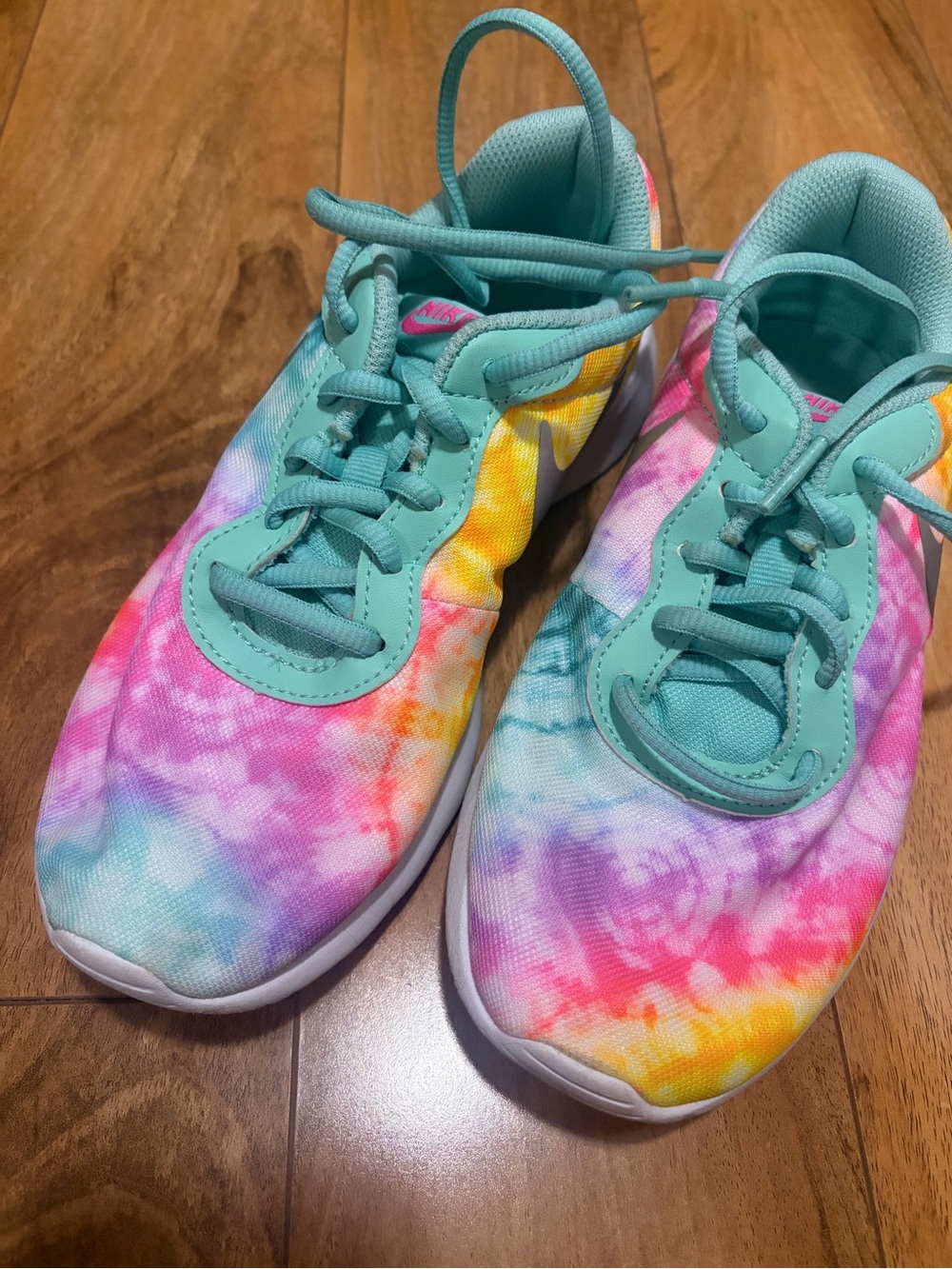 Nike Kids Multicolor Tie-Dye Sneakers with Teal Trim